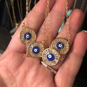 Evil eye gold filled necklace! 18inches! Make an offer!